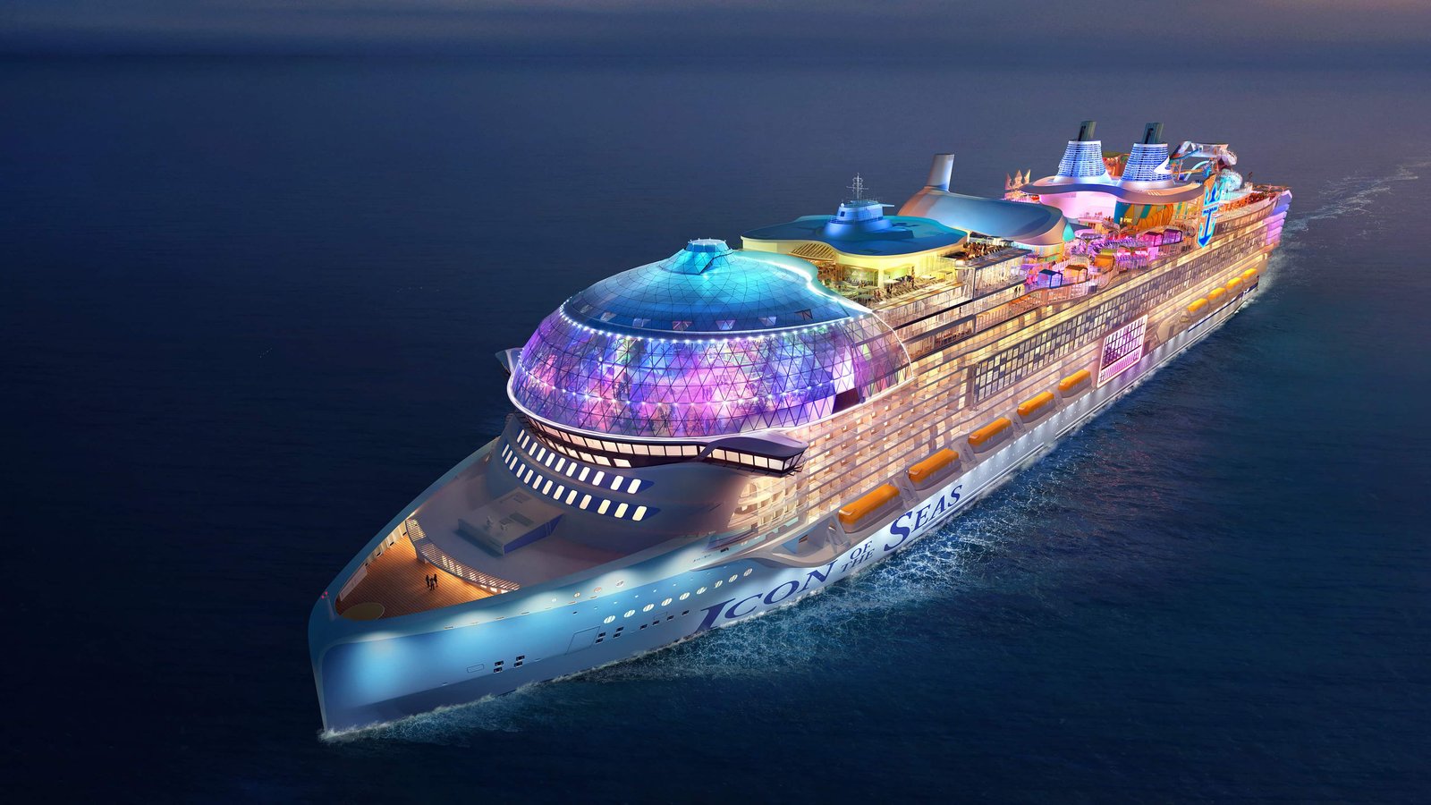 Icon of the Seas sailing in the Caribbean Sea, Royal Caribbean International
